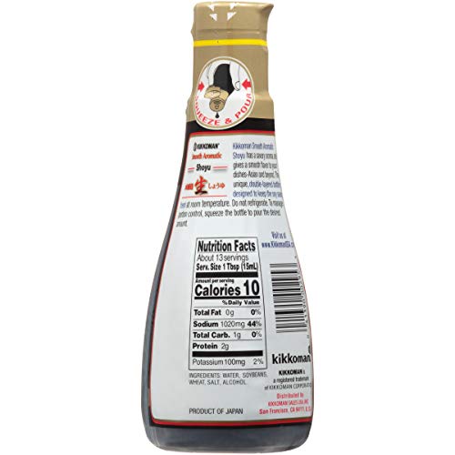 KIKKOMAN SMOOTH AROMATIC SOY SAUCE, 6.8 FL OZ