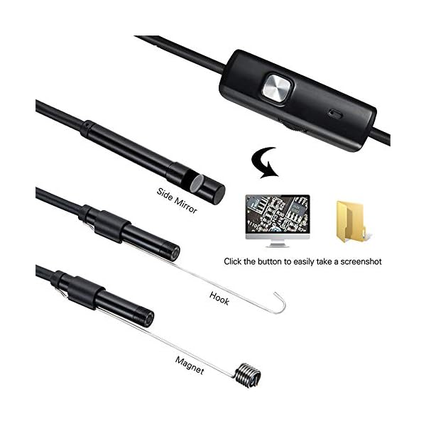 QMMB Endoskop-Kamera, Inspektionskamera Endoskop, 7Mm HD Kamera Einstellbar LED IP67 Wasserdicht, Geeignet Für Android… – Bild 7