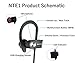 Bluetooth Headphones, New Trent Bluetooth 4.1 Sport HD Stereo Headset In-ear Earbuds Earphones with Flexible Ear Hooks (Black + Silver)