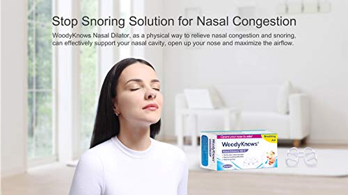 WoodyKnows Anti-Snoring Advanced Nasal Dilators Nose Vents to Ease Snoring and Breathing - Good Alternatives to Nasal Strips Chin Strap Jaw Strap Supporter (Multi-size Pack)