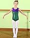 BAOHULU Girls Gymnastics Leotards Shiny Spliced Scale Dance Clothes 3-12 Years B148_Green_6A