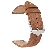 EACHE Suede Leather Watch Band Replacement Straps 20mm Light Brown