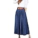 Krralinlin Women Sweet Pleated A Line Long Denim Skirt