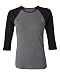 Ladies' Cotton 3/4 Contrast Raglan Sleeve Rib Tee