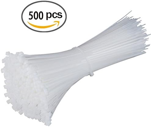 White Nylon Cable Zip Ties , Releasable Adjustable 8 Inch Nylon Cable Zip Ties (500 PCS)