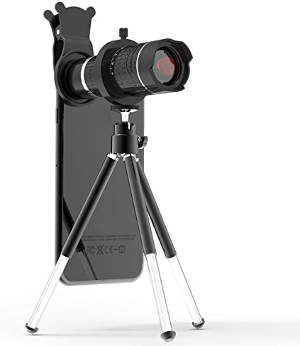 JFtown Cellphone Camera HD Zoom Lens Kit 14x Optical Zoom, Universal Smartphone Telephoto Telescope Lens with Tripod Sliver(14x lens + tripod)