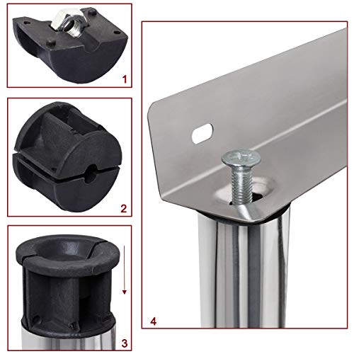 Beeketal 'BTA-100' Küchen Arbeitstisch Aufsatzboard 100 cm aus Edelstahl mit 2 Ablageflächern (Tragkraft je Ablage 15 kg… – Bild 5