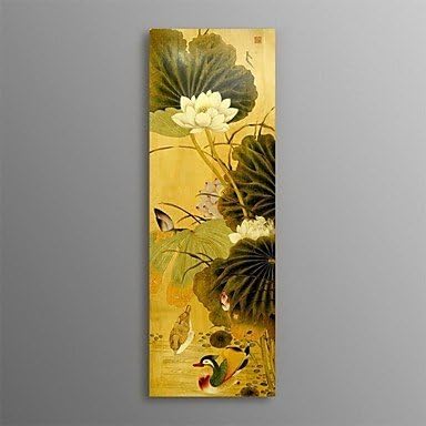 Dudu BNQJ Hand Painted Traditional Chinese Painting Animal Mandarin Ducks Play Lotus Wall Handcraft Artwork DIY Ready To Hang