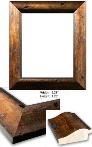 4x5 - 4 x 5 Distressed / Aged Brown with Black Lip Solid Wood Frame with UV Framer's Acrylic & Foam Board Backing - Great For a Photo, Poster, Painting, Document, or Mirror