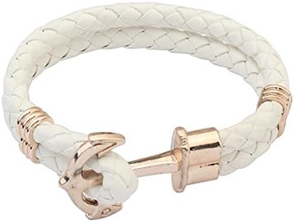 XIEXIE Beadia 1Pc Braided PU Leather Bracelet Anchor &amp; Hook Bracelet , one size