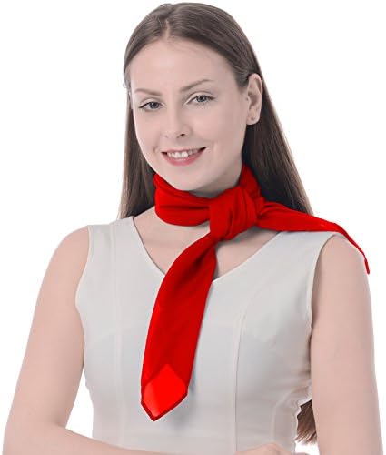 Sheer Chiffon Scarf Square Neck Head Scarf 50s Scarf for Fashion Women Mens Children (26"x26")