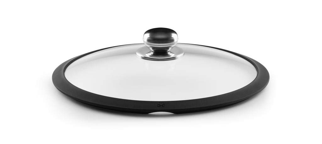Castey T22 Glass Lid with Silicone Ring and Steel Knob, 22 cm, Transparent