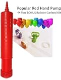 Hand Held Air Inflator (Single Action) included in Premium Package Deal for Large 16FT 5-Piece Balloon Arch Garland Decoration Kit - Easy DIY Decor with Printed Instruction - For Birthday, Wedding, Events, and Party Decoration