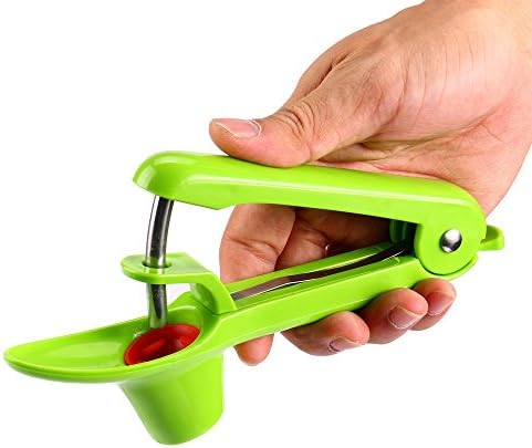 Charming249 Premium Cherry Pitter , Cherry Stoner , Cherry Pitter Remover Corer ,Olive Pitter tool Food-Grade Silicone Cup (Green)