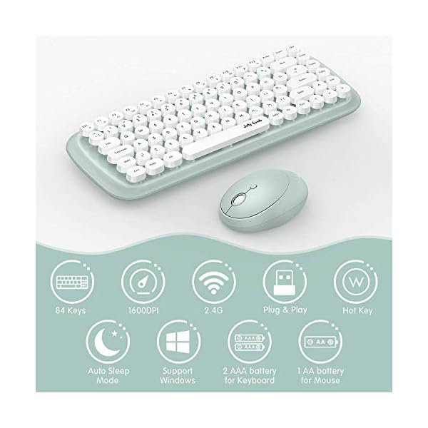 Jelly-Comb-Wireless-Keyboard-and-Mouse-Set-24Ghz-Wireless-Cute-Retro-Round-Key-Caps-and-Ergonomic-Mouse-Combo-for-Windows-PC-Notebook-Laptop-UK-Layout-Green Jelly Comb Wireless Keyboard and Mouse Set, 2.4Ghz Wireless Cute Retro Round Key Caps and Ergonomic Mouse Combo for…