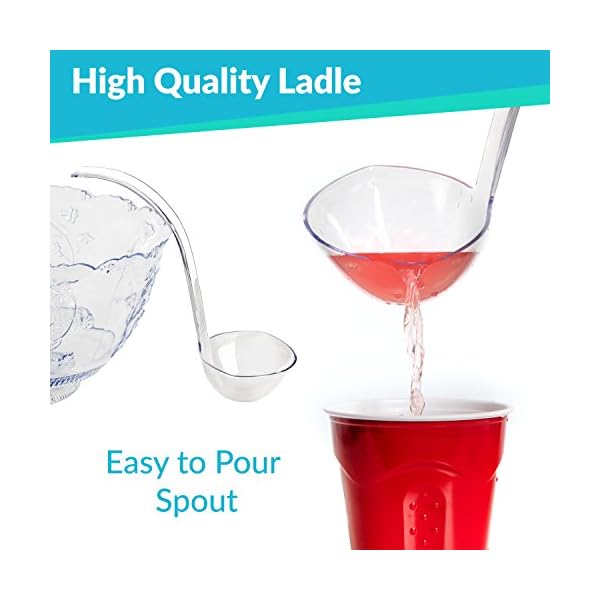 Premium Quality Plastic Punch Bowl With Ladle Large 2 Gallon Bowl