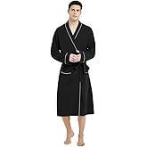 U2SKIIN Mens 100% Cotton Robe Lightweight Knit Bathrobe