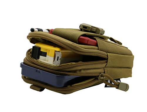 LefRight Tactical Molle Pouch EDC Utility Gadget Belt Waist Bag with Smart Phone Holster Holder for iPhone 6s Plus (Khaki) - Thumbnail 2
