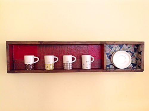 Upcycled Display Shelf From Reclaimed Distressed Barn Wood with Imported Handmade Paper