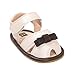 Kuner Baby Girls Cotton Bowknot Rubber Sole Non-Slip Outdoor Toddler Summer Sandals First Walkers Shoes (12cm(6-12months), Beige)