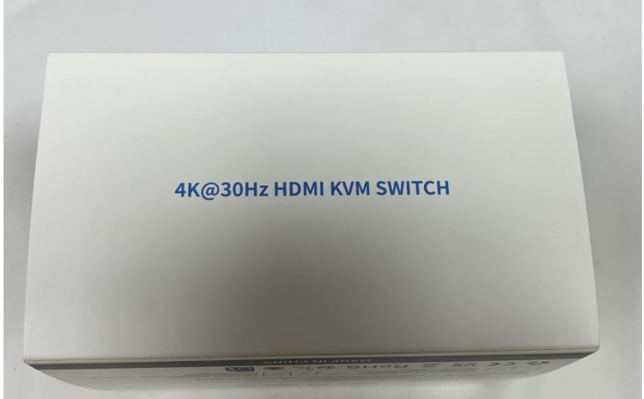 4K HDMI KVM Switch, 4 Port HDMI USB Switch for 4 Computer Share a 4K@30Hz Monitor and 3 USB Device Keyboard Mouse Printer, Including 4 KVM Cables