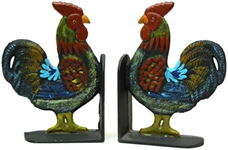 IWGAC 0170S-04408 Cast Iron Rooster Bookends Set by IWGAC