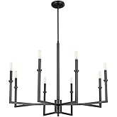 Quorum Lighting 6174-8-59 Merrick Chandelier, 8-Light 480 Total Watts, Matte Black