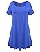BELAROI Womens Comfy Swing Tunic Short Sleeve Solid T-Shirt Dress (2X, Blue)
