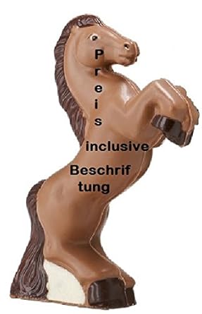 02#101519 Schokolade, Tiere, Pferd, Mustang incl. Beschriftung, aus Vollmilch Schokolade, 60 gr