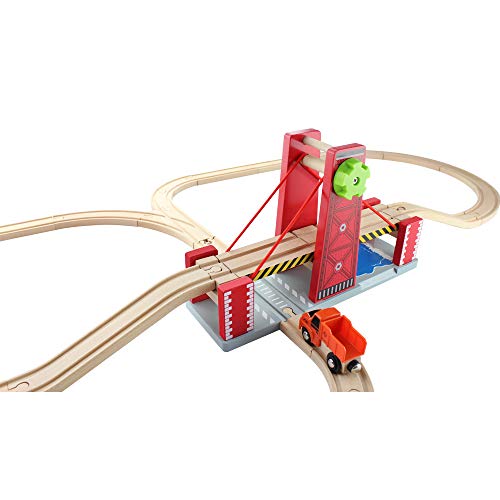 Catschat Holz Schienen Zugbrücke - Holzeisenbahn Set Zubehör – Bild 7