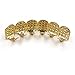 JINAO 14K Gold Plated ICED Out CZ Teeth Grillz Top Bottom Tooth Caps Hip Hop Bling New Gold Shiny Grills