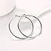 Cos2be Fashion Stainless Steel Hoop Earrings, Gold Plated Rose Gold Plated Silver Plated Endless Round Earrings Hoop for Women and Girls Sensitive Ears 40mm (Silver tone)