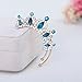 Unique Jewelry Gold-Tone Blue Crystal Art Deco Crown Ear Wrap Ear Cuff Earrings