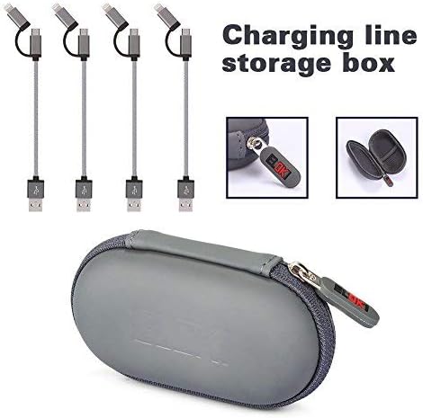 4 Pack USB Cable 2 in 1 Cable 27cm / 0.8ft Nylon Braided Sync Micro USB Charger for Smartphone