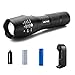 VICPHIC 1000 Lumens Adjustable Focus Handheld Flashlight Torch, 5 Modes XML-T6 LED Tactical Flashlights, IPX 6 Water Resistant for Outdoor Sports, Includes Rechargeable Batteries and Battery Charger
