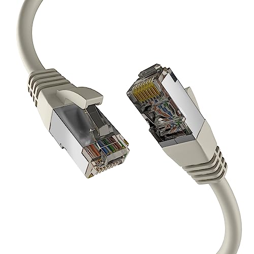 EFB-Elektronik - CAT. 8 network cable up to 40 Gbit - 1.5 m LAN cable Ethernet cable patch cable with kink protection - PoE transfer of data and power - RJ45 connection, S/FTP PIMF shielding - grey