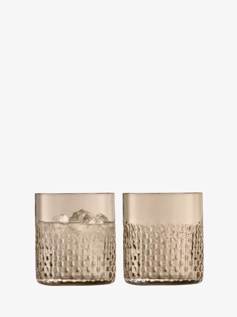 LSA Wicker Tumbler 330ml Taupe | Set of 2 | Mouthblown & Handmade Glass | WR05