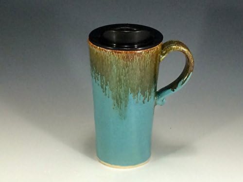 Turquoise and Bronze Travel Mug - Travel Coffee Cup