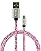 Bastex Snake Skin Rugged Heavy Duty Durable High Speed USB 2.0 Micro USB Charger Cable (2.6 ft) for Galaxy S7 / S7 Edge S6 S5 Note 5 LG G4 and other devices - Pink
