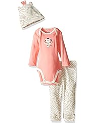 Apparel: Gerber Girls 3 Piece Bodysuit, Zebra2, 0-3 Months - Gerber Children's Apparel
