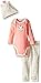 Gerber Baby Girls' 3-Piece Bodysuit, Pant and Cap Set, Zebra 12 Months