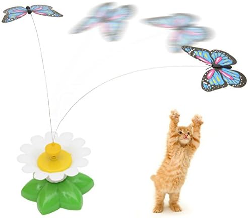 Pet Butterfly Toy-Electric Rotate Teaser Motion Toy for Kitten and Puppy(Random Color)