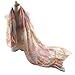 GERINLY Soft Warm Shawl Wrap: Womens Pastel Flowers Print Scarves