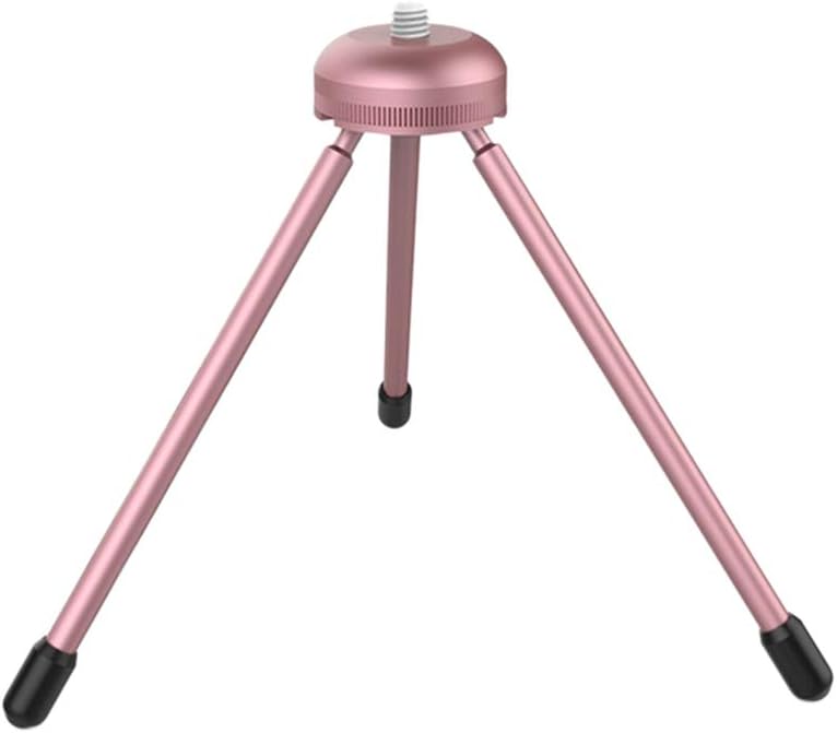 Metal Mini Tripod Desktop Tabletop Stand Compact Tripod for Mobile Phones Tripod（Rose Gold）