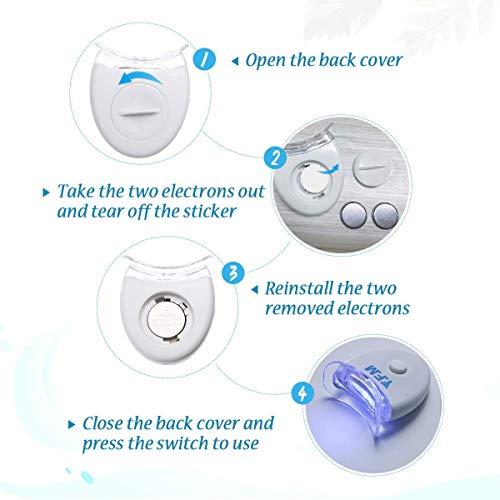Teeth Whitening, Y.F.M Teeth Whitening Kit with LED Accelerator Light, Professional Dental Whitener, Home Teeth Whitener System, Teeth Whitening System: 10 X 3ml Gel Syringes, Comfort Fit Tray