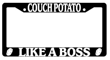 Amazon Com Couch Potato Like A Boss Black Plastic License Plate