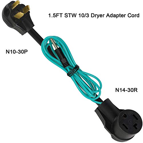 Dryer Plug Adapter 4 Prong to 3 Prong, Dryer Prong Adapter 4 to 3 Cord