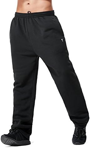 Greatrees Men's Big &amp; Tall Jogger Fleece Pants With Pockets Black 2XL