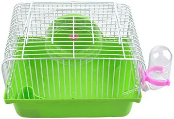 ChooseU Rodent Accessories Hamster Supplies Critter Feeder Transparent Super Plastic Exercise Running Wheel Hamster Cages (Green)