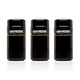 Herb Preserve Quarter Oz (100 ml -"Hand Rolled") Capacity Screwtop Jar Black Ultraviolet Refillable Glass Stash 3-Pack